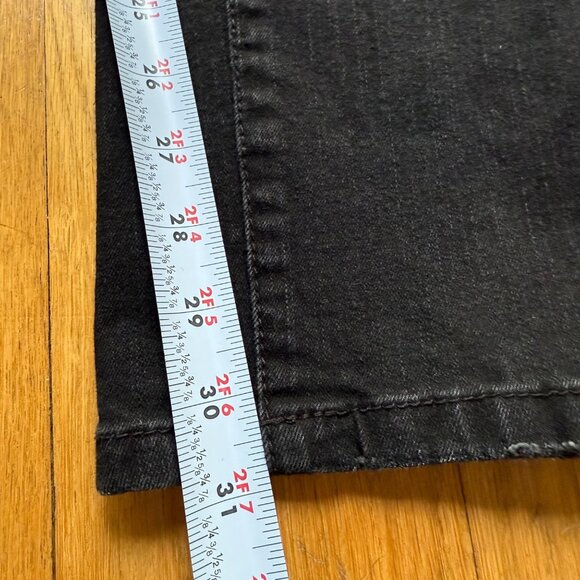 Rockstar Original Size 34 Mens Oscar Black Knee Slit 5 Pocket Straight Fit Jeans - Picture 6 of 15